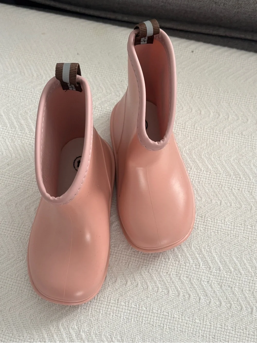 Kids Pink Chelsea-Style Waterproof Boots with Easy Pull Tabs